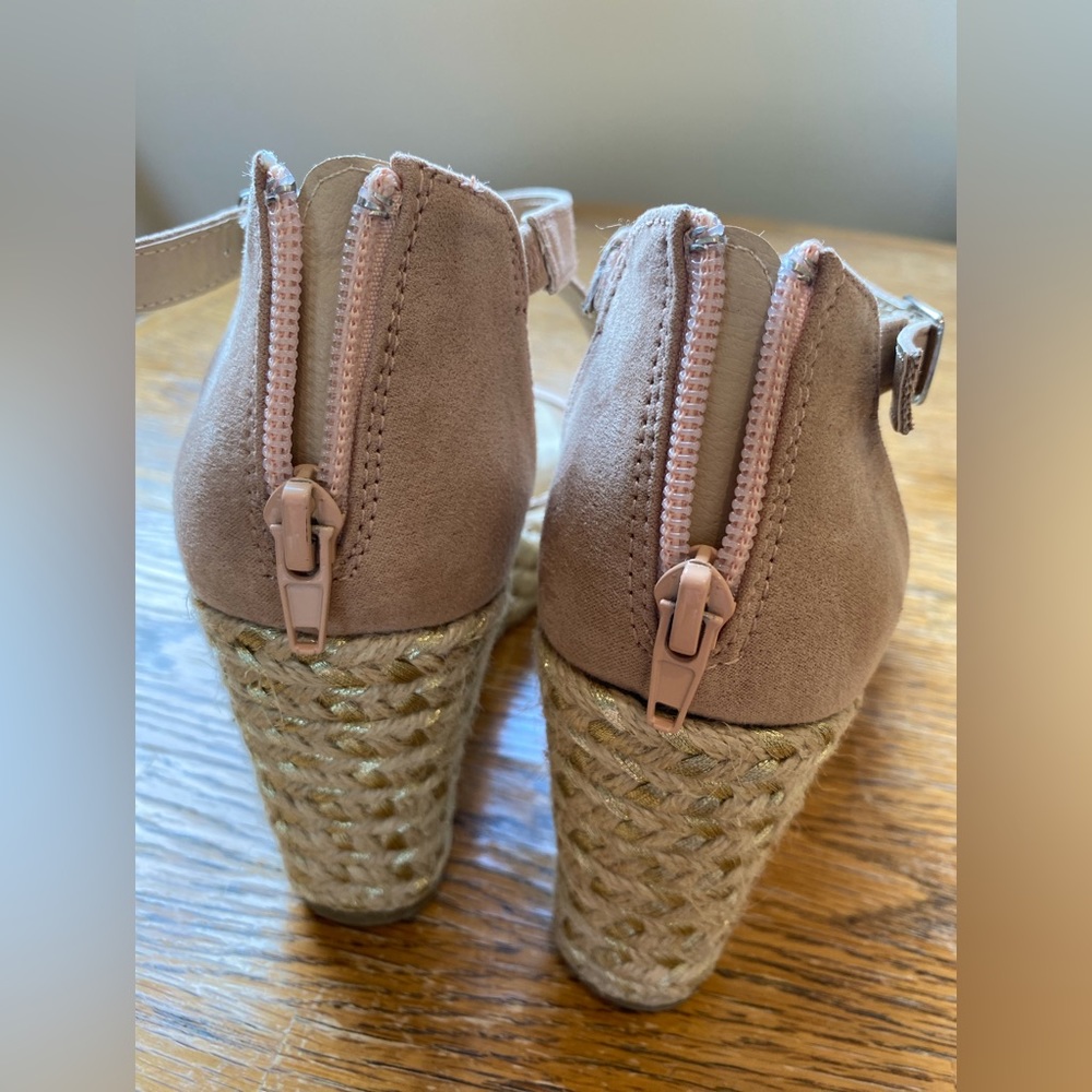 BKE Sole Davinia Platform Wedge Espadrille Sandal 7.5 Beige - Picture 8 of 10
